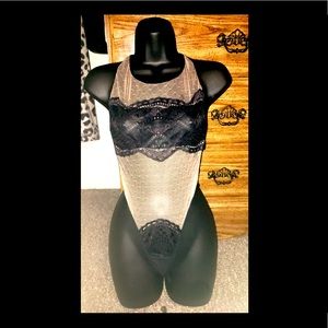 Lace and mesh teddy